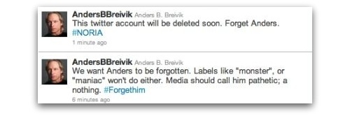 Anders Breivik Behring twitter e email hackeados