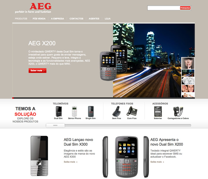Novo site da AEG